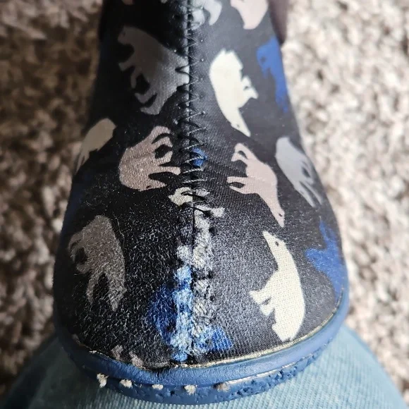 GUC Bogs Neoprene Waterproof Winter Snow Boots Baby Polar Bear Print Blue Size 7 - Picture 11 of 12
